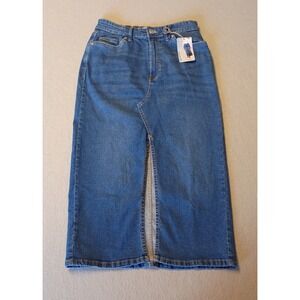 Serra‎ Women' Denim Skirt Maxi Front Slit Sz Small Light Wash NWT